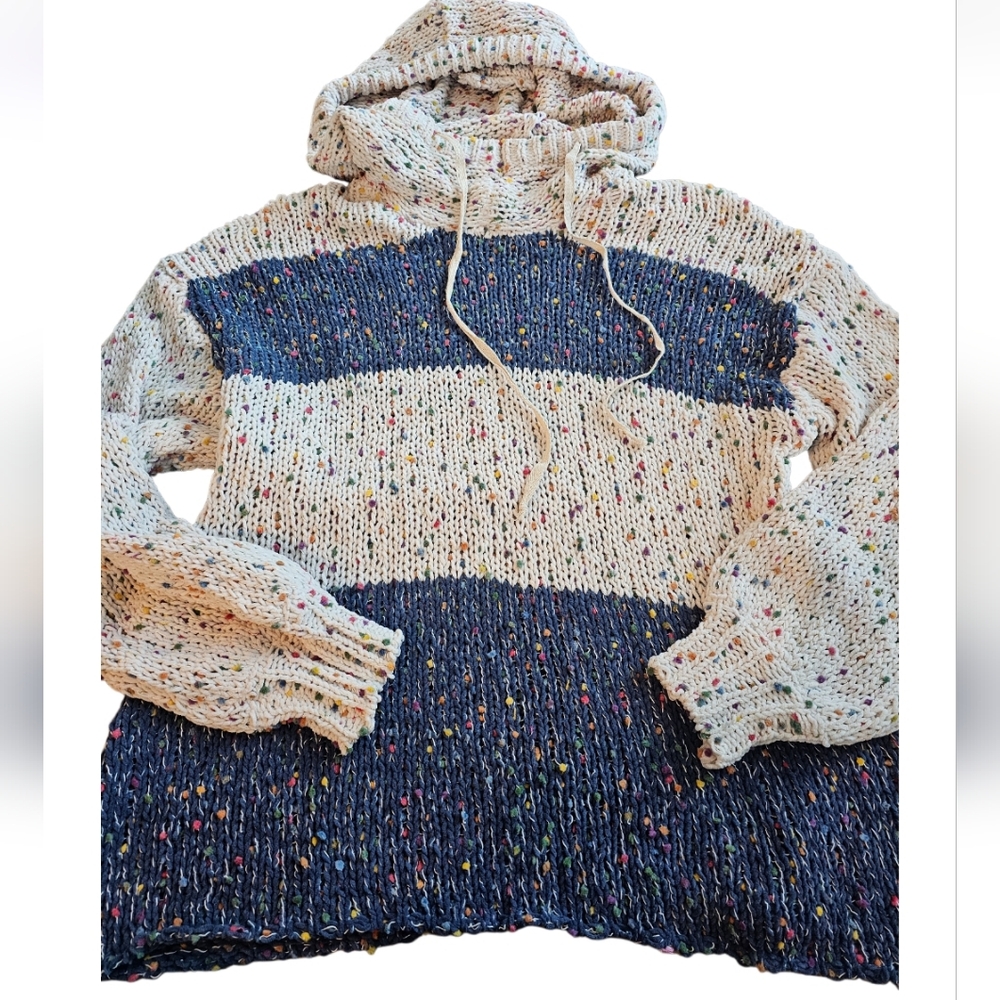 POL Multicolor Speckled Knit Hoodie NEW